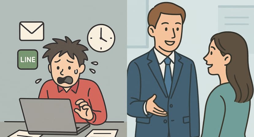 ルーティン業務を人→AIが処理するフロー図